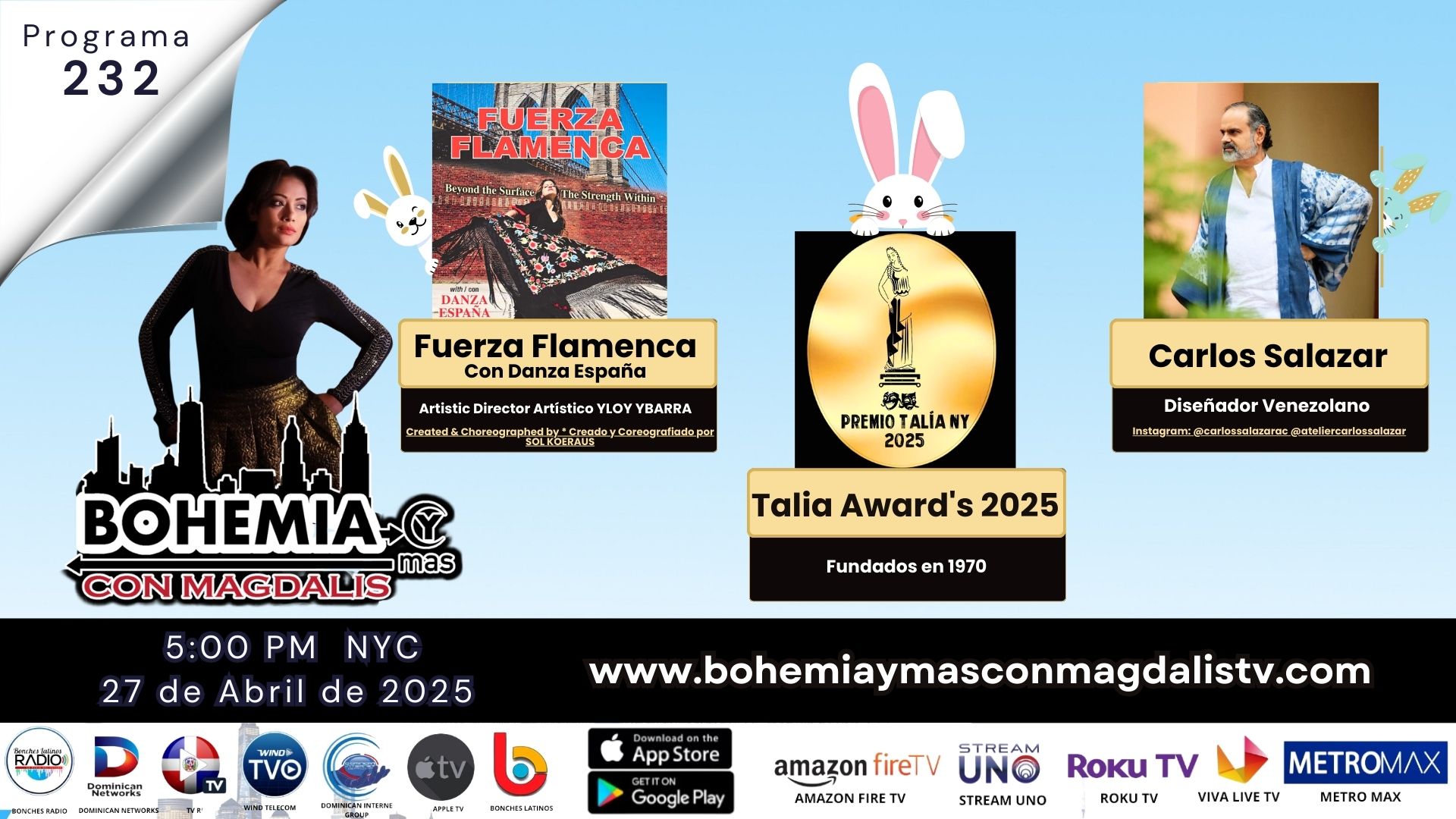 PROGRAMA 232 BOHEMIA Y MÁS CON MAGDALIS