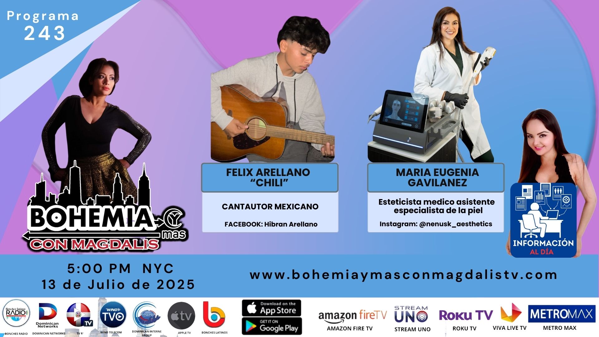 PROGRAMA 243 BOHEMIA Y MÁS CON MAGDALIS