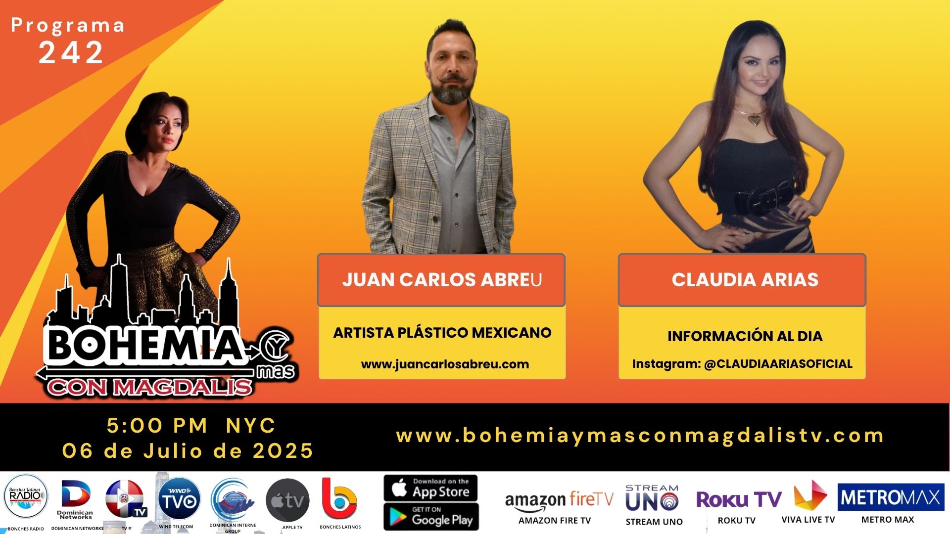 PROGRAMA 242 BOHEMIA Y MÁS CON MAGDALIS